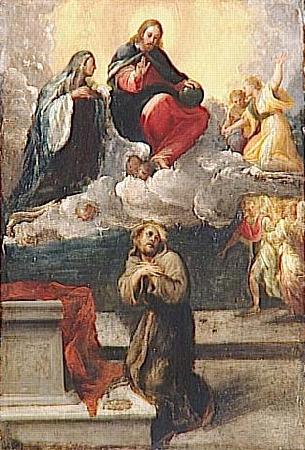 Pietro Faccini Christ and the Virgin Mary appear before St. Francis of Assisi China oil painting art